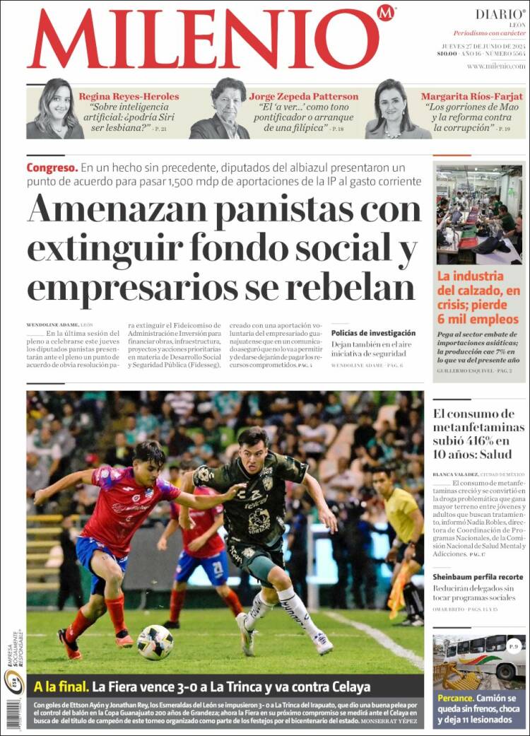 Portada de Milenio de León (M&eacute;xico)