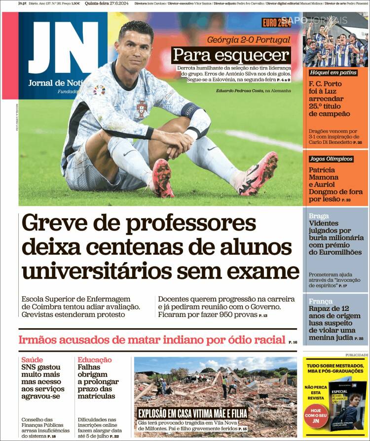 Portada de Jornal de Notícias (Portugal)
