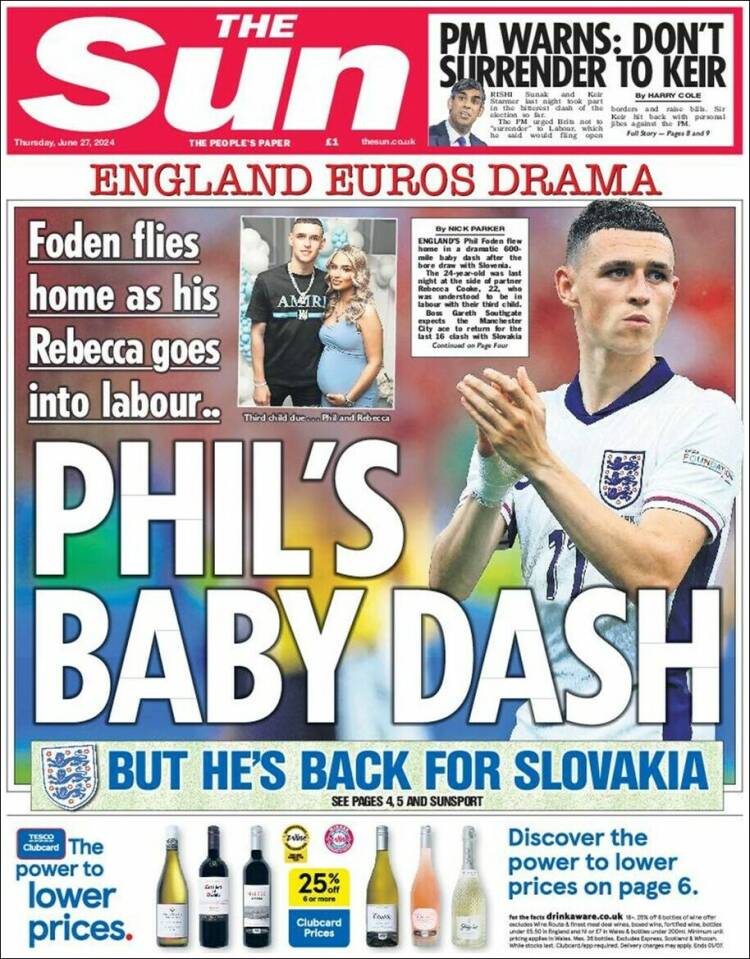 Portada de The Sun (Reino Unido)