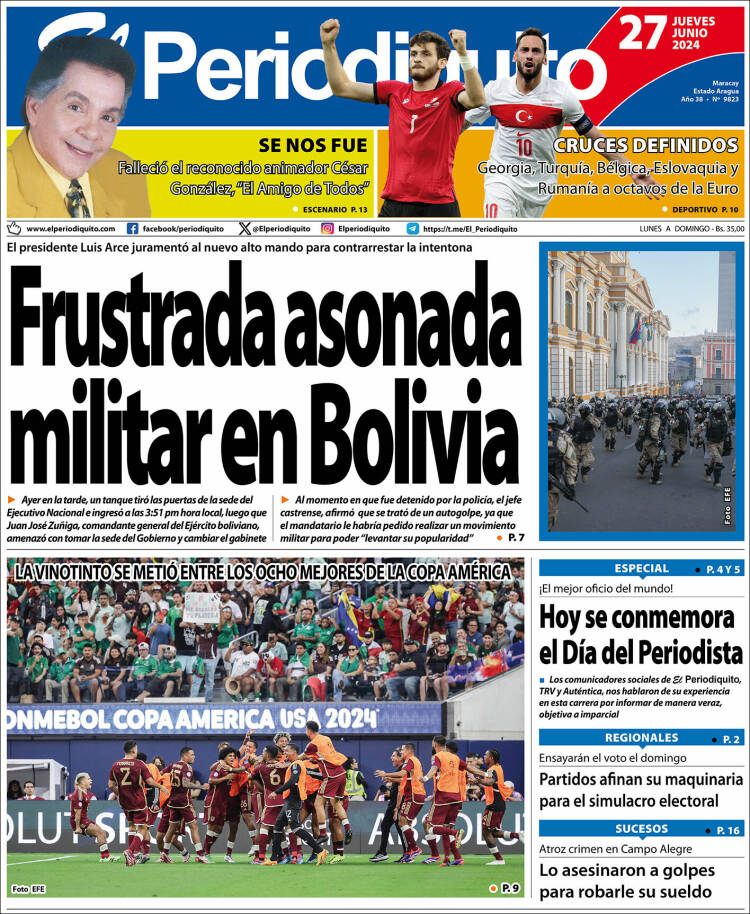 Portada de Periodiquito de Aragua (Venezuela)