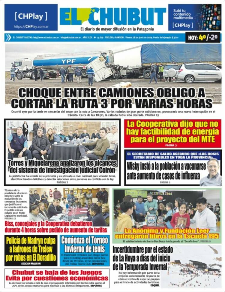 Portada de El Chubut (Argentina)