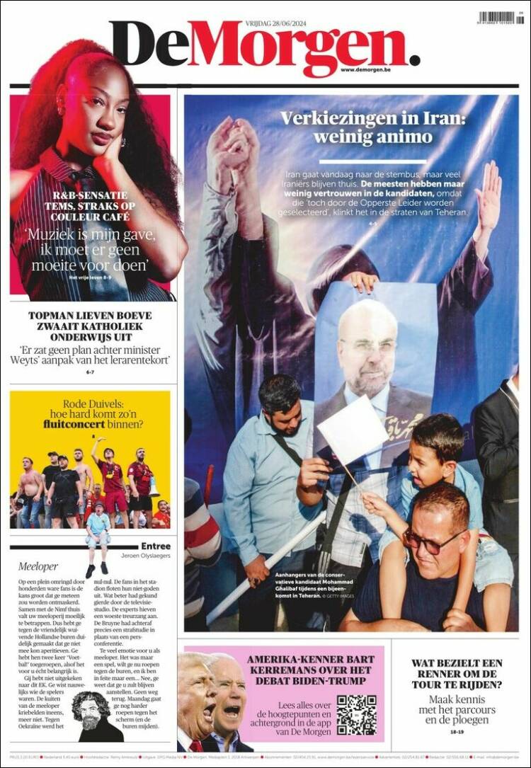 Portada de De Morgen (B&eacute;lgica)