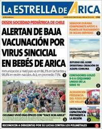 Portada de La Estrella de Arica (Chile)