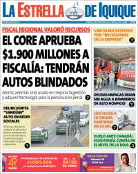 Portada de La Estrella de Iquique (Chile)