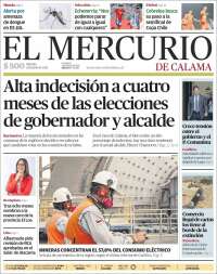 Portada de El Mercurio - Calama (Chile)