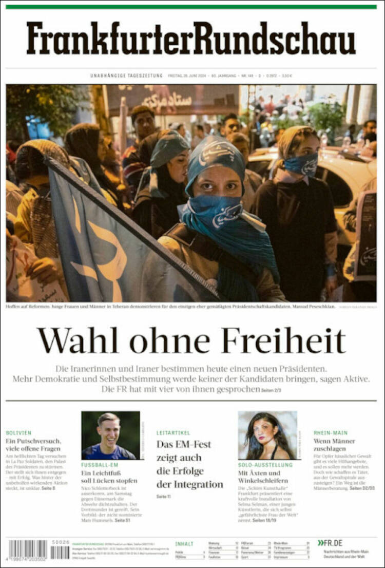 Portada de Frankfurter Rundschau (Alemania)
