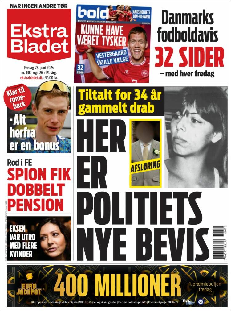 Portada de Ekstra Bladet (Dinamarca)