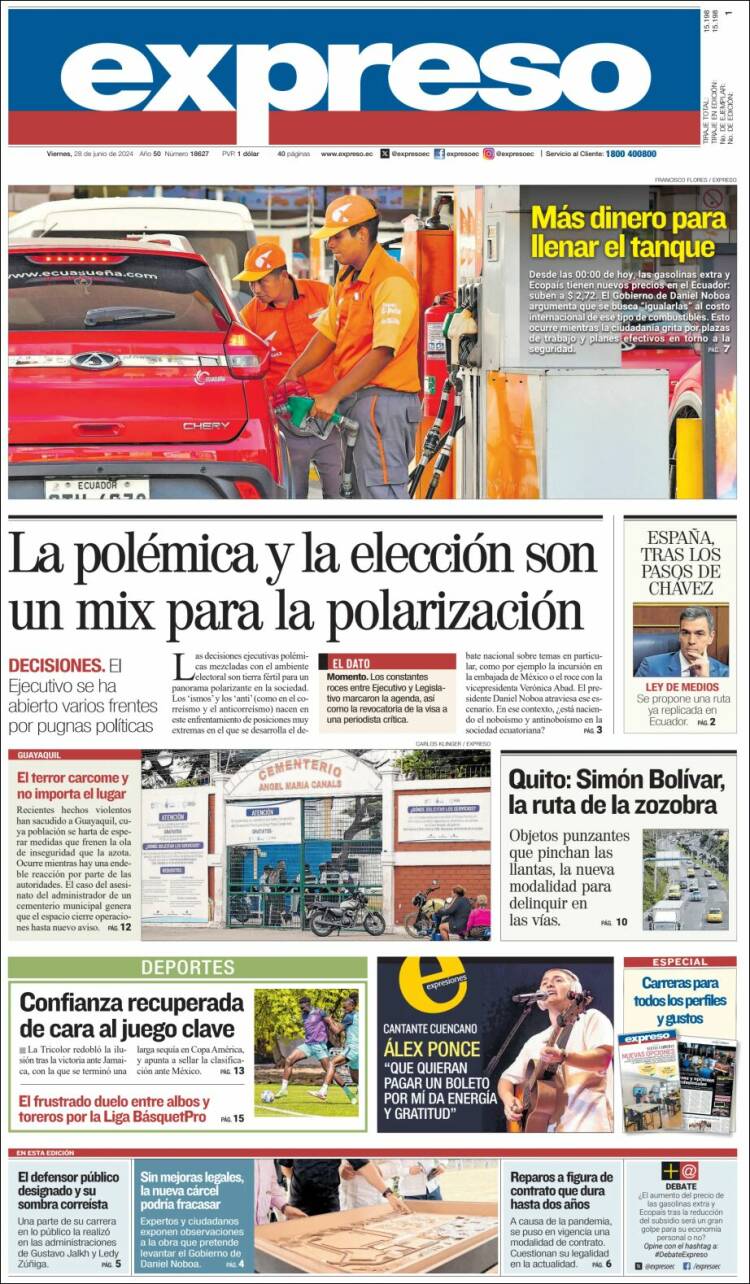 Portada de Expreso (Ecuador)
