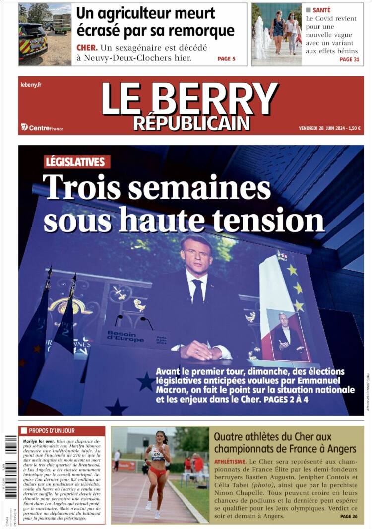 Portada de Berry Republicain (Francia)