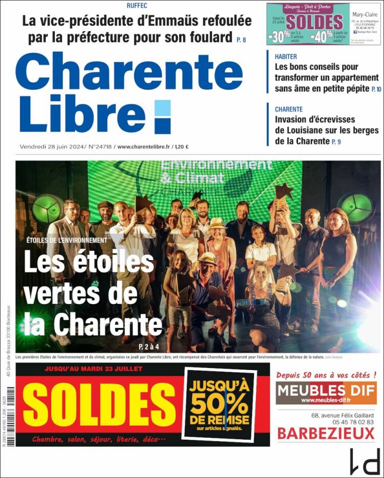 Portada de Charente Libre (Francia)