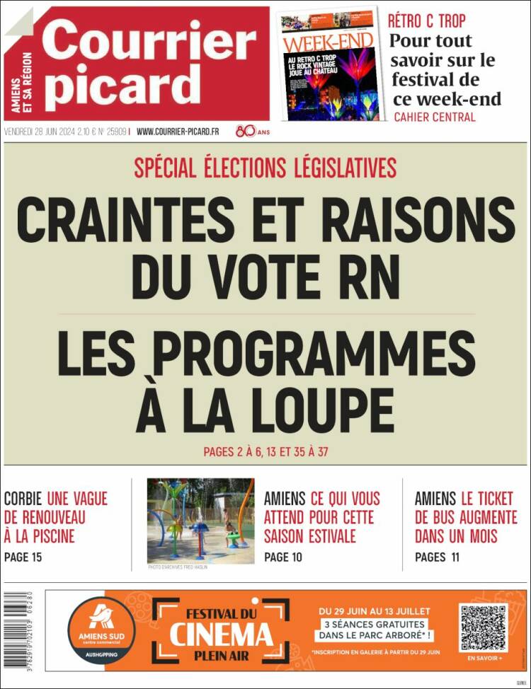 Portada de Courrier Picard (Francia)