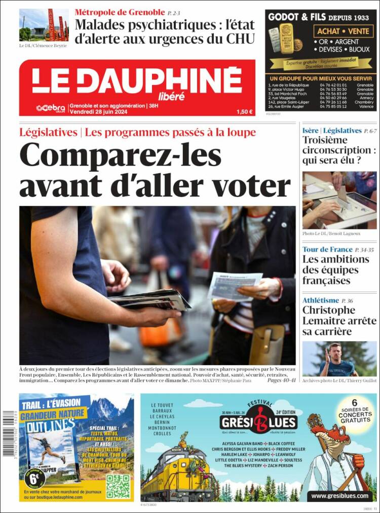 Portada de Le Dauphiné Libéré (Francia)
