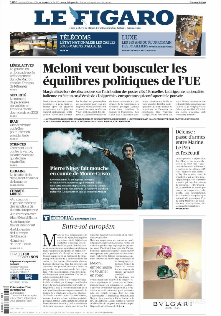 Portada de Le Figaro (Francia)