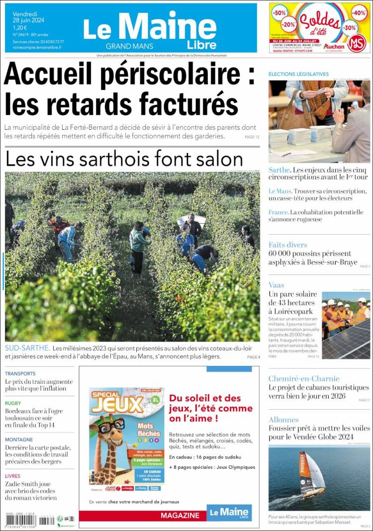 Portada de Le Maine Libre (Francia)
