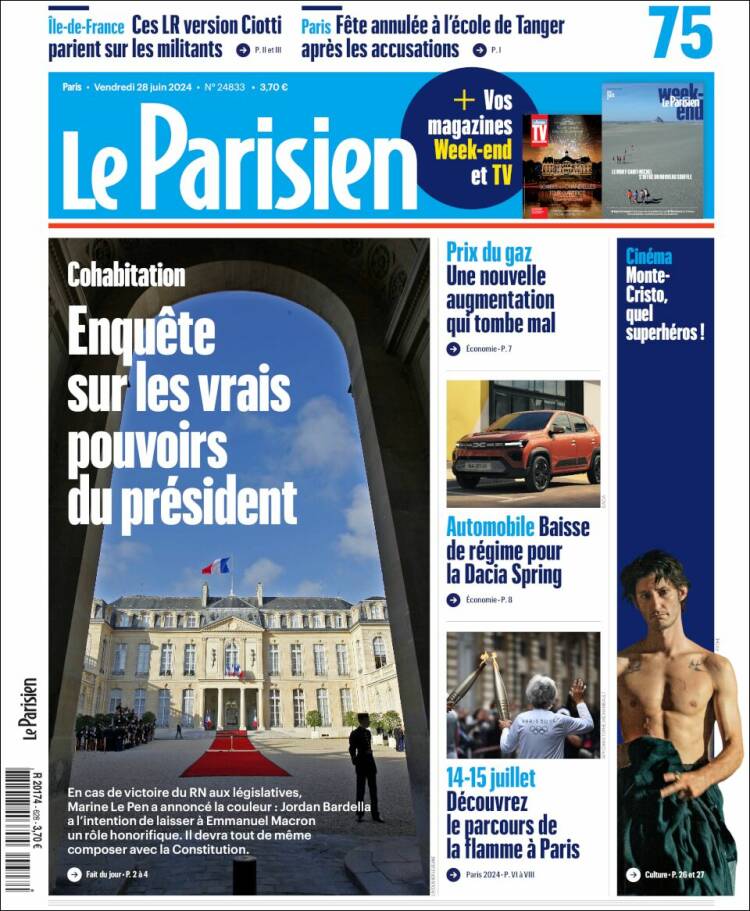 Portada de Le Parisien (Francia)