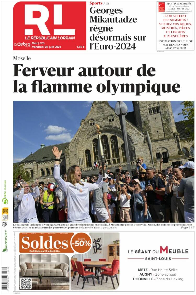 Portada de Le Republicain Lorrain (Francia)