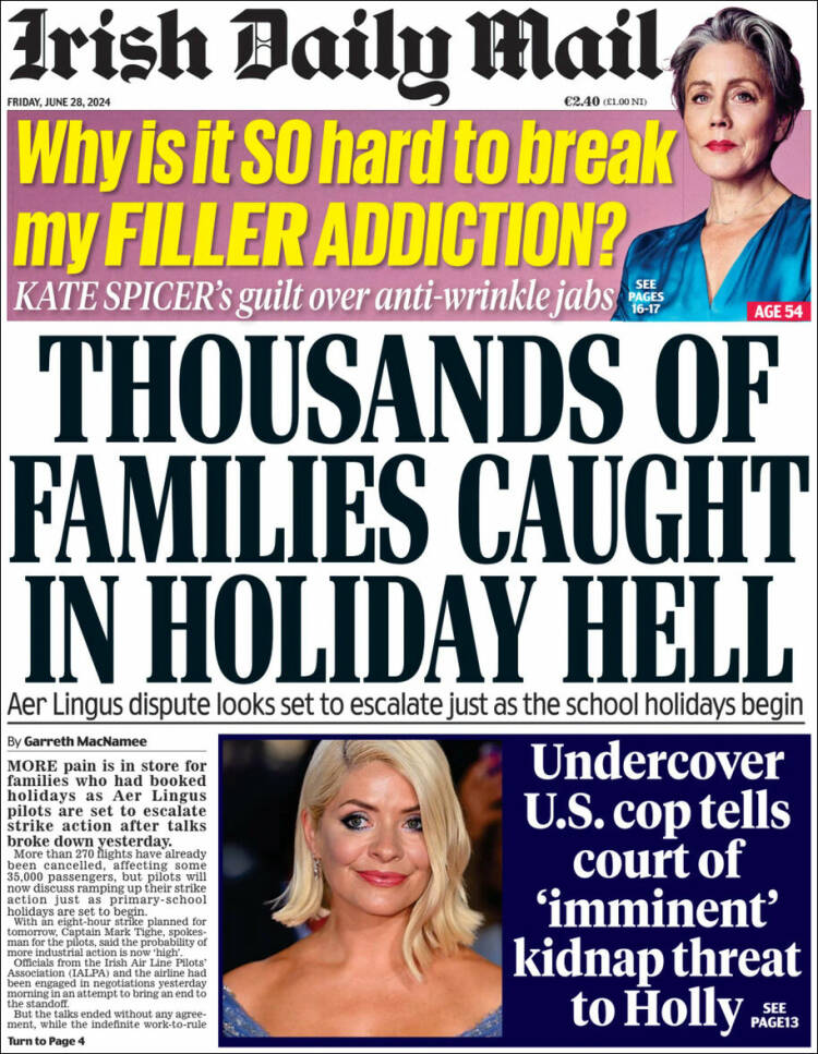 Portada de Irish Daily Mail (Irlanda)
