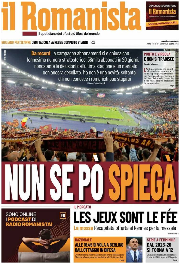 Portada de Romanista (Italia)