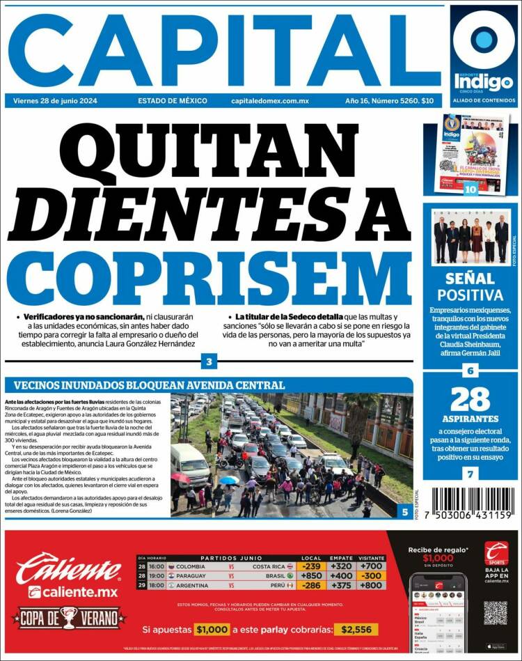 Portada de Capital México (México)