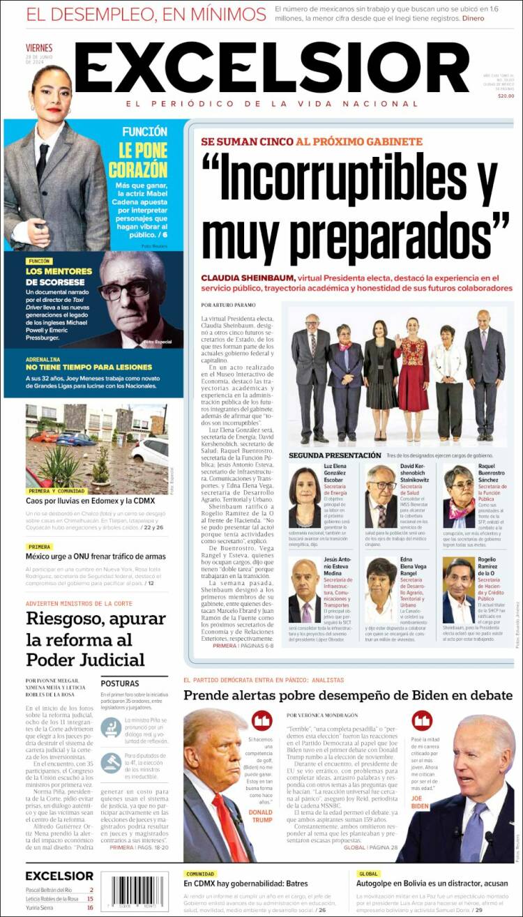 Portada de Excelsior (M&eacute;xico)