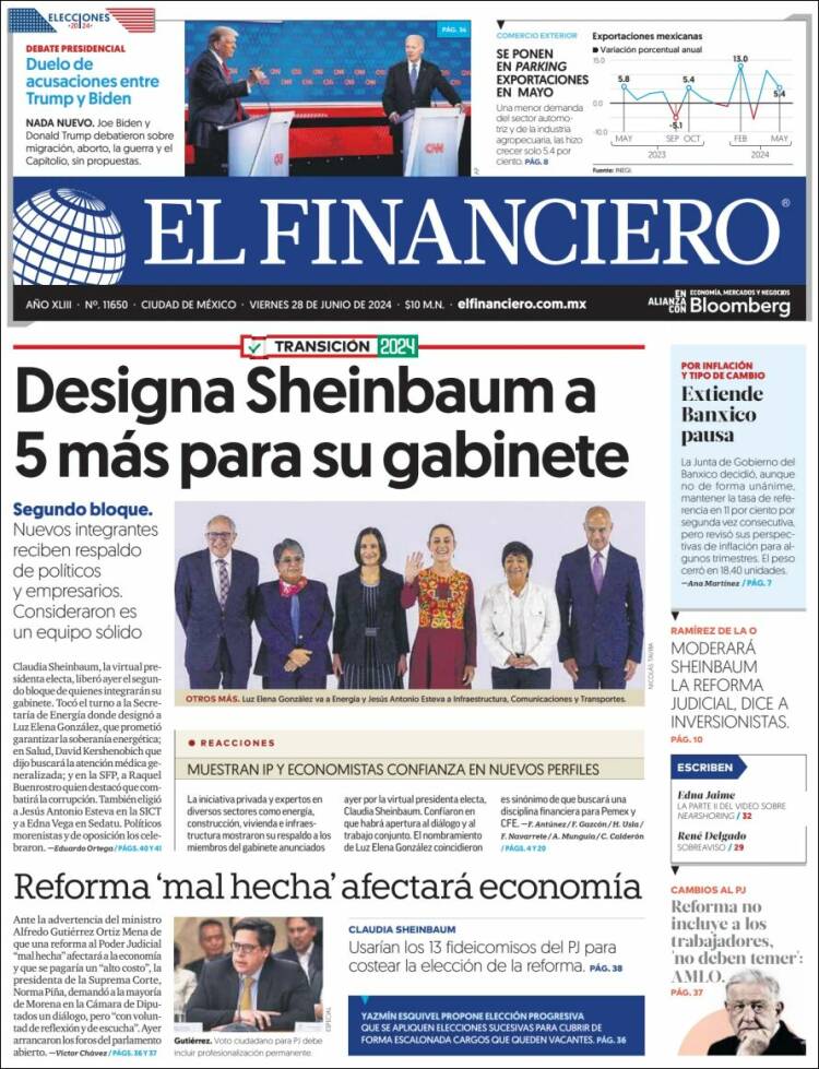 Portada de El Financiero (M&eacute;xico)