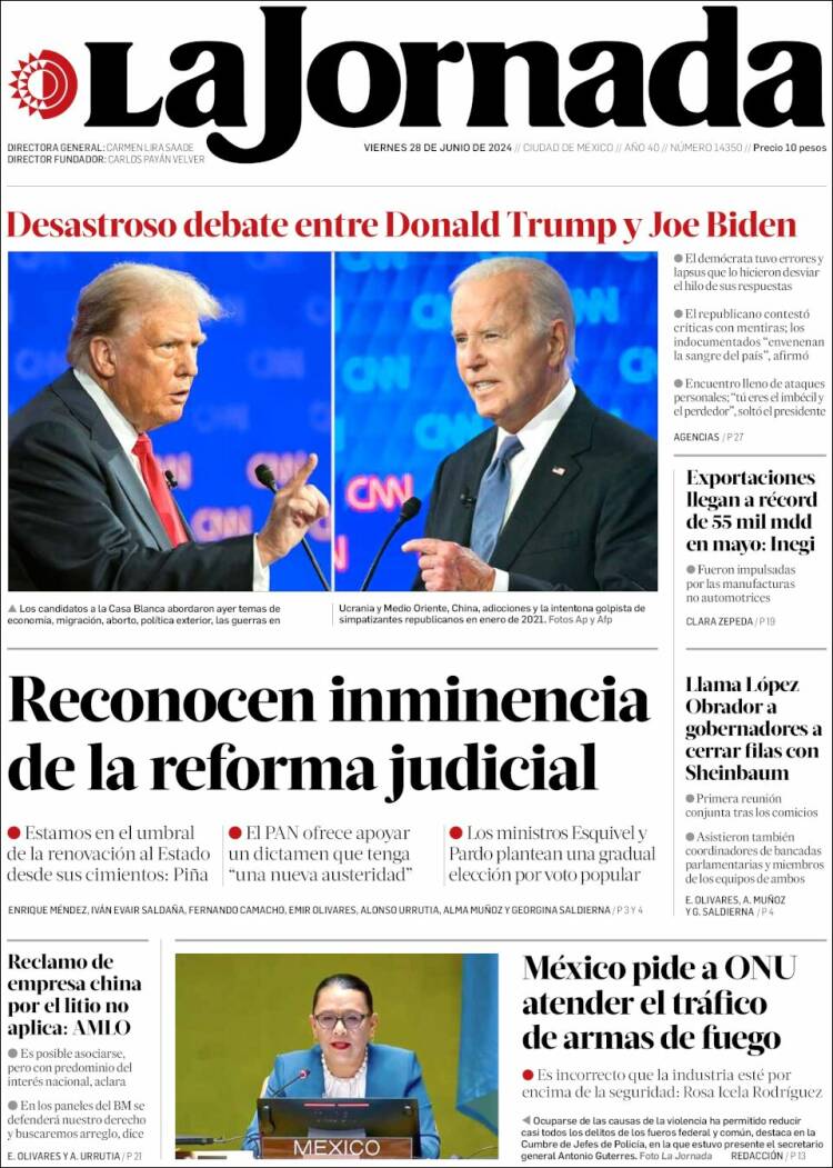 Portada de La Jornada (M&eacute;xico)
