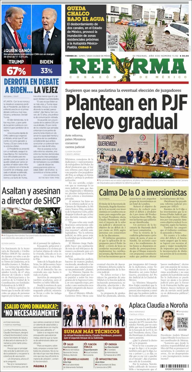 Portada de Reforma (M&eacute;xico)