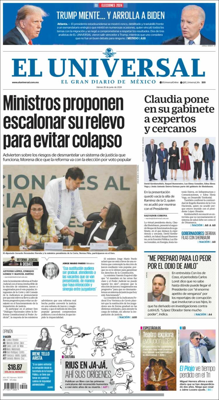 Portada de El Universal (M&eacute;xico)