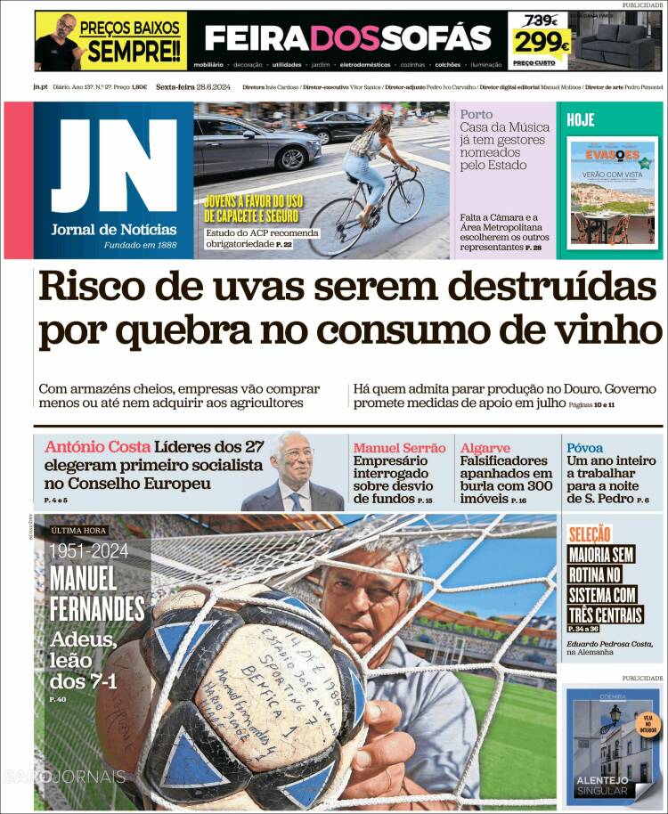 Portada de Jornal de Notícias (Portugal)