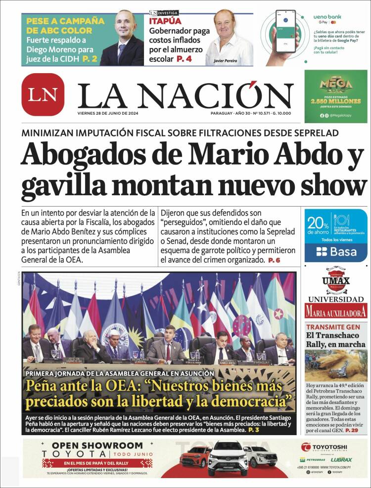 Portada de La Nación (Paraguay)