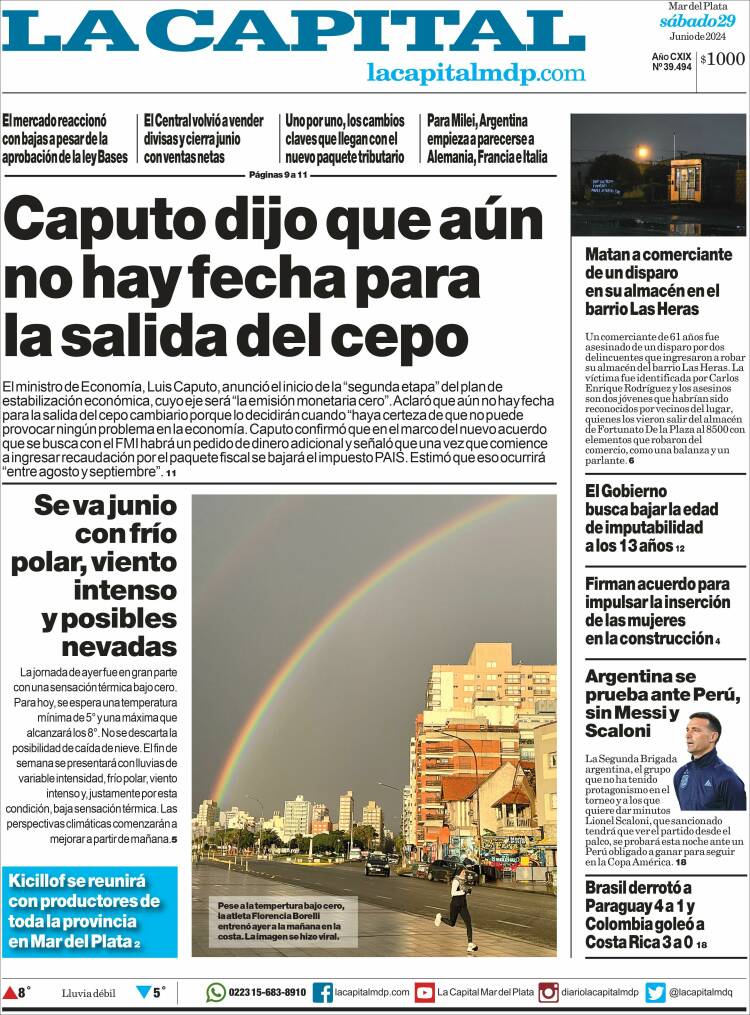 Portada de Diario La Capital - Mar del Plata (Argentina)