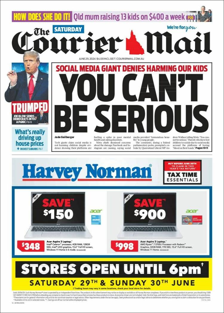 Portada de The Courier-Mail (Australia)