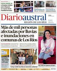 Portada de El Diario Austral de Valdivia (Chile)