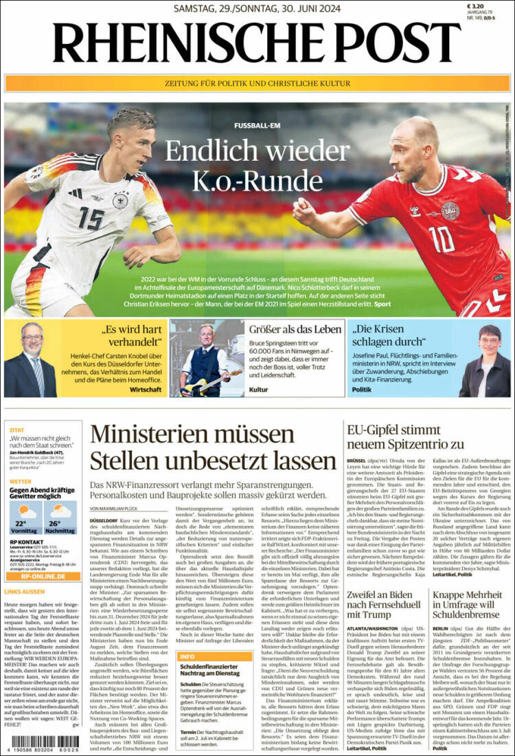Portada de Rheinische Post (Alemania)