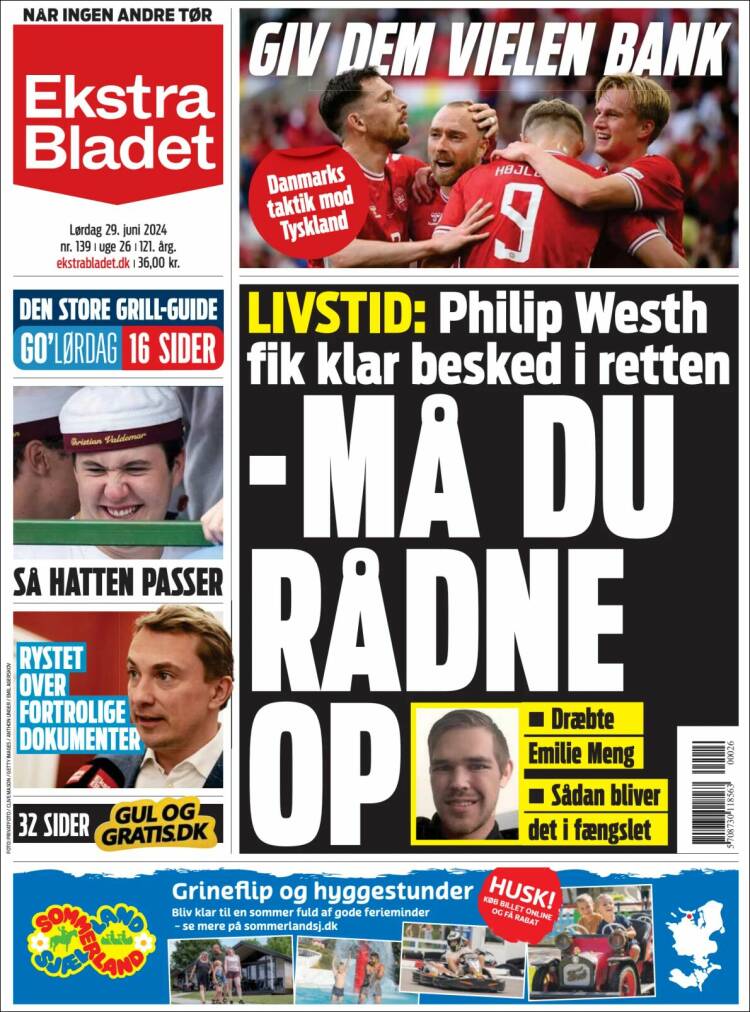 Portada de Ekstra Bladet (Dinamarca)