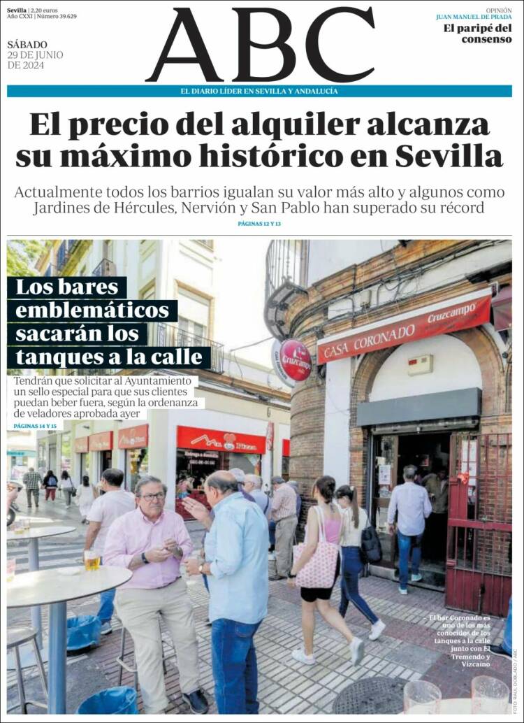 Portada de ABC - Sevilla (Espa&ntilde;a)