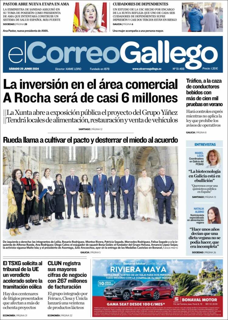 Portada de El Correo Gallego (Espa&ntilde;a)