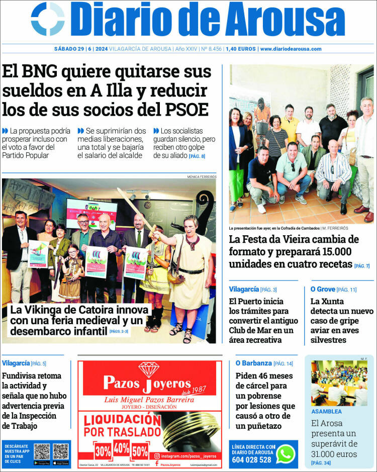 Portada de Diario de Arousa (Espa&ntilde;a)