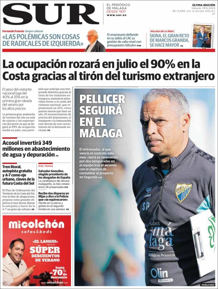 Portada de Diario el Sur (Espa&ntilde;a)