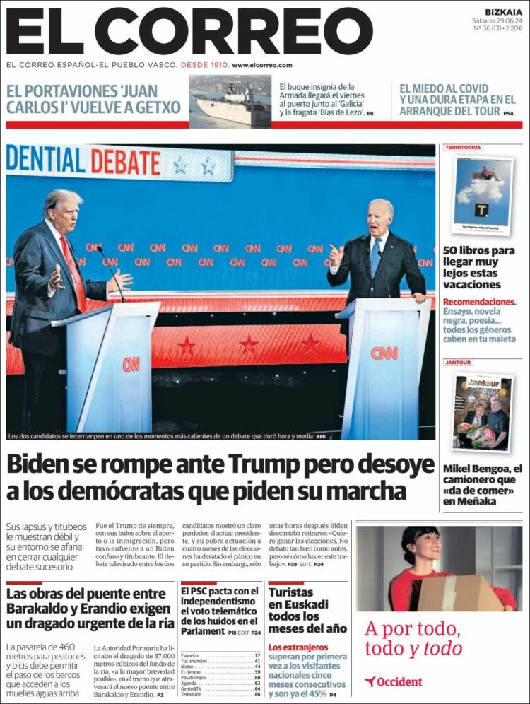 Portada de El Correo (Espa&ntilde;a)