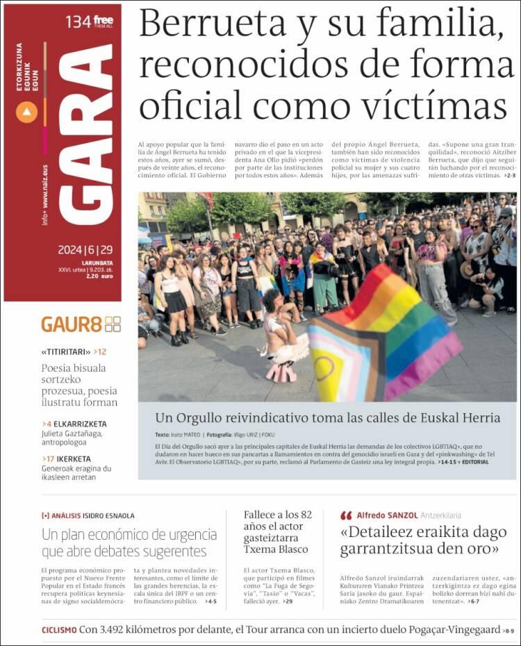 Portada de Gara (Espa&ntilde;a)
