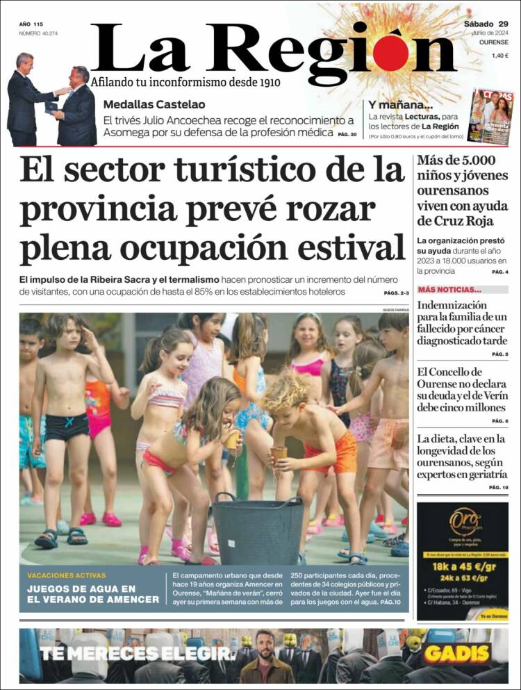 Portada de La Región de Ourense (Espa&ntilde;a)