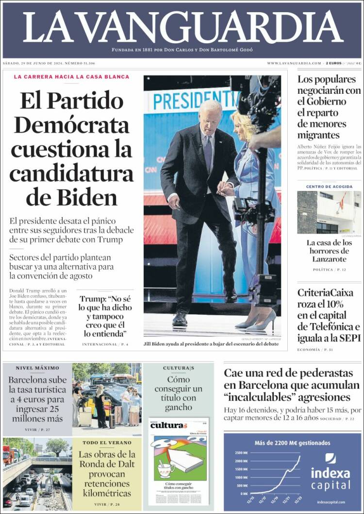 Portada de La Vanguardia (Espa&ntilde;a)