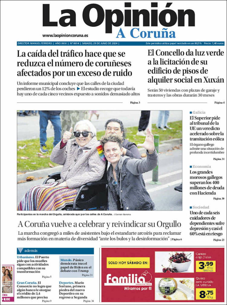 Portada de La Opinión de A Coruña (Espa&ntilde;a)