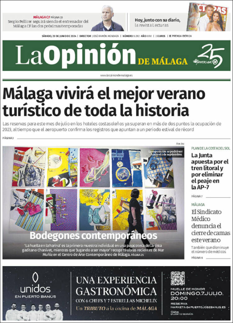 Portada de La Opinión de Málaga (Espa&ntilde;a)