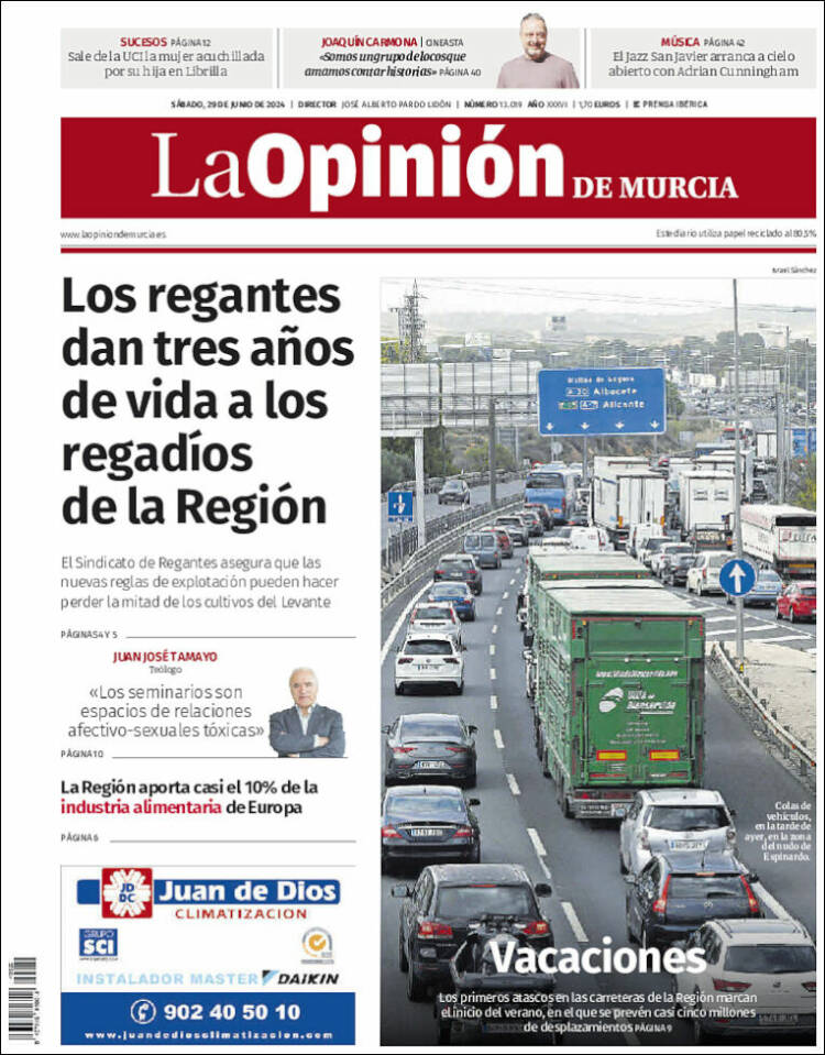 Portada de La Opinión de Murcia (Espa&ntilde;a)
