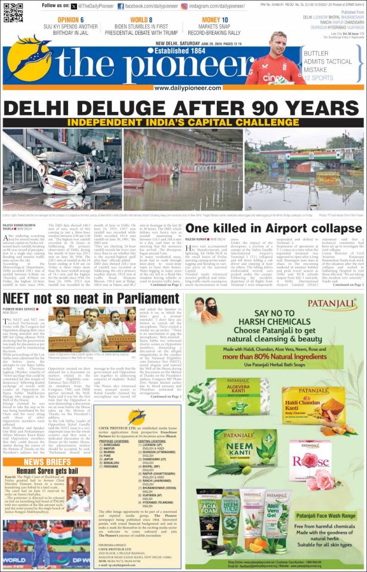Portada de The Pioneer (India)