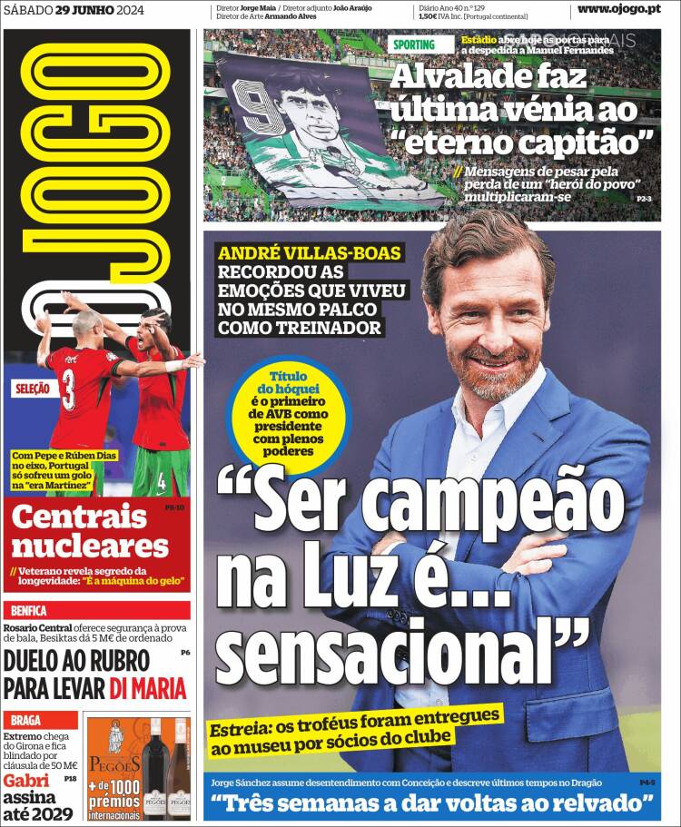 Portada de O Jogo (Portugal)