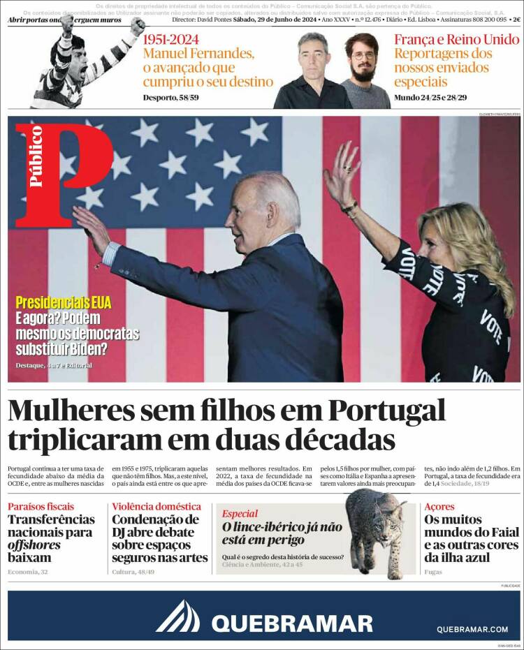 Portada de Público (Portugal)