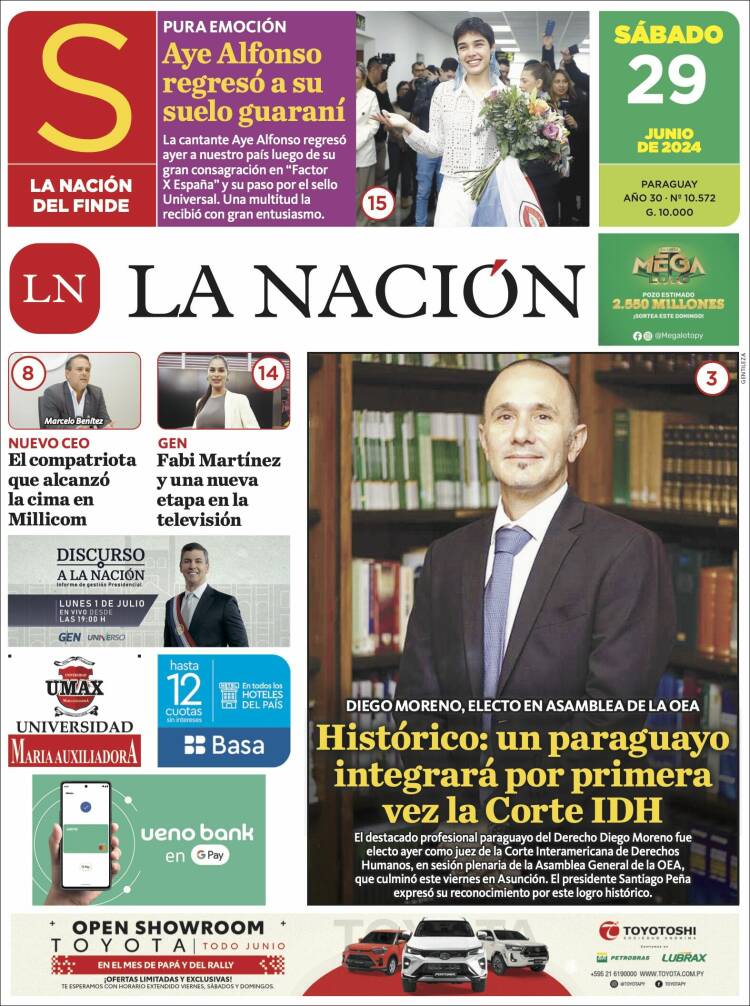 Portada de La Nación (Paraguay)